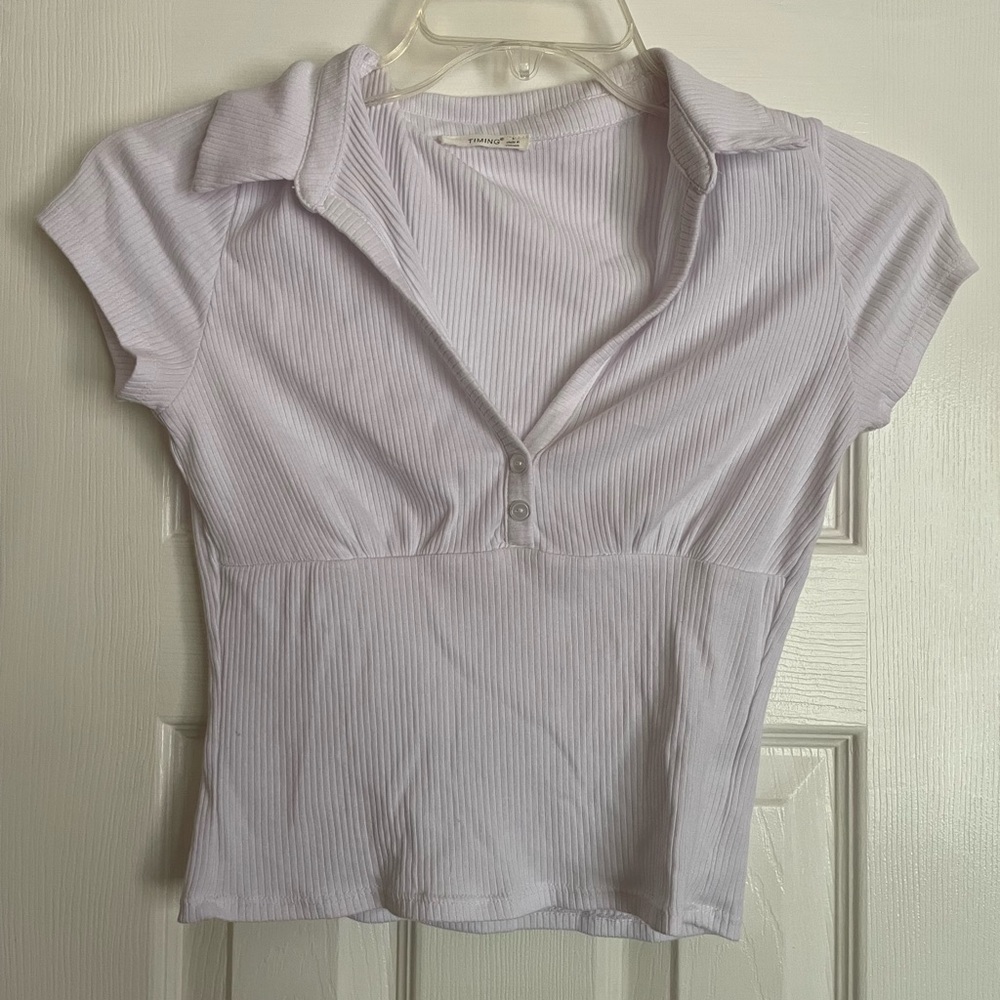 White V-Neck Timing Top
